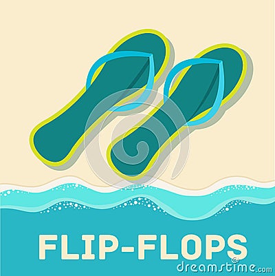 Retro flat flip-flop icon concept. vector Vector Illustration