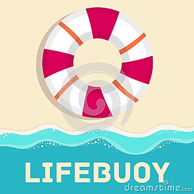 Retro flat lifebuoy icon concept. vector Vector Illustration