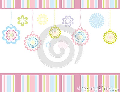 Retro floral card Vector Illustration