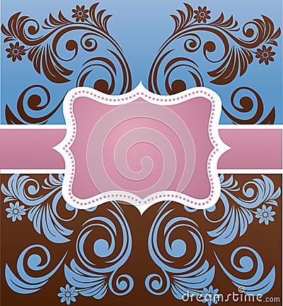 Retro floral frame Vector Illustration