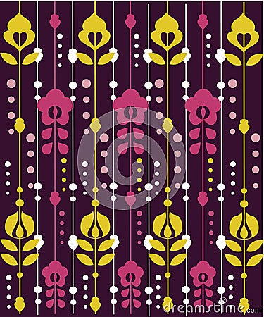 Retro floral Pattern Vector Illustration