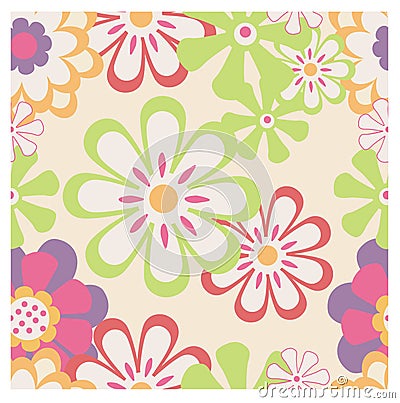 Retro floral pattern Vector Illustration