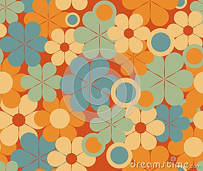 Retro floral seamless pattern Vector Illustration