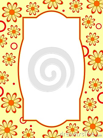 Retro Flower Frame Cartoon Illustration