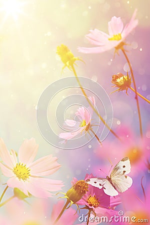 Retro flowers background Stock Photo