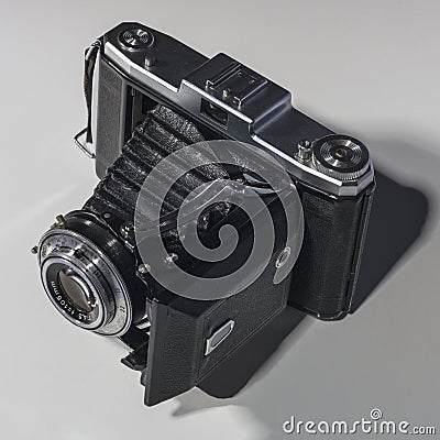 Retro Folding camera Stock Photo