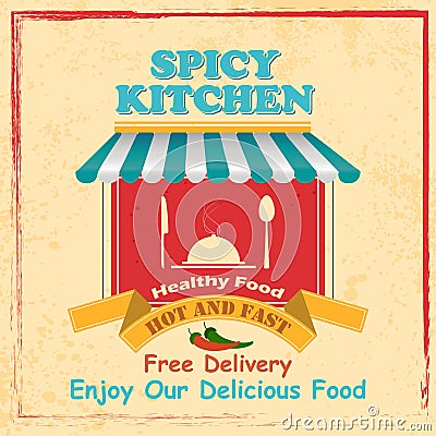 Retro Food Poster Vector Illustration