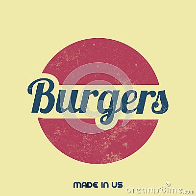 Retro Food Sign - Vintage Background Vector Illustration