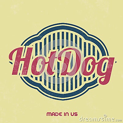 Retro Food Sign - Vintage Template Vector Illustration