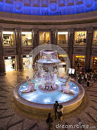 Retro fountain in Odaiba Mall Editorial Stock Photo