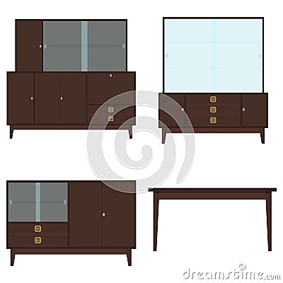 Retro furniture Vector Illustration