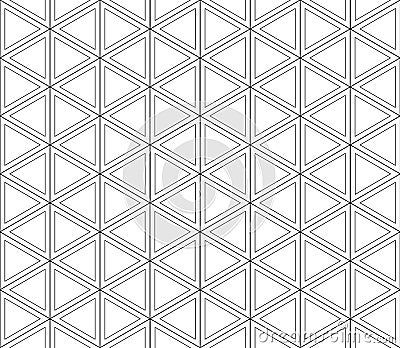 Seamless pattern of triangles and hexagons Vector Illustration