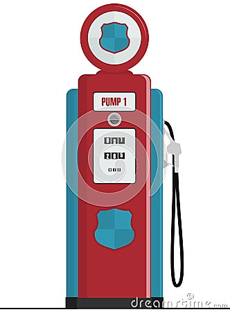 Retro Gas Pump Vector Illustration