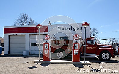 Retro Gas Station Editorial Stock Photo