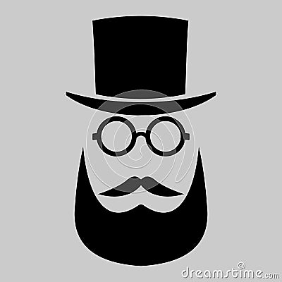 Retro gentleman icon. Hipster. Vector art. Vector Illustration