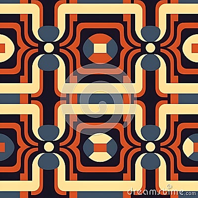 Retro geometry abstract seamless pattern with simple shapes. For ddifferent original design textile print, banner, poster. Cartoon Illustration