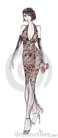 Retro Glamour Cartoon Illustration