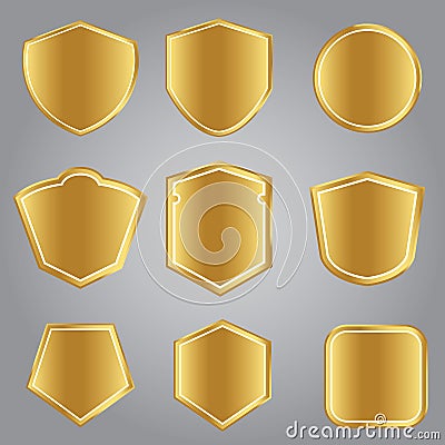 Retro golden shields Stock Photo
