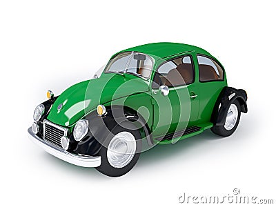 Retro green car Stock Photo