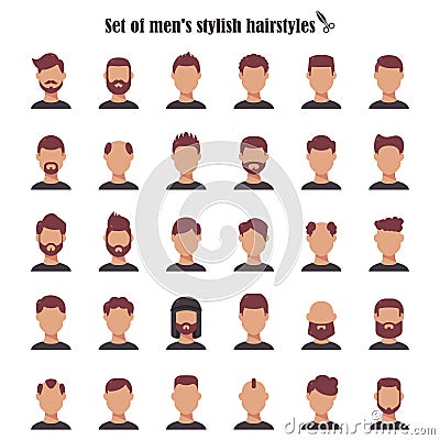 Retro Hairstyle Men. male retro hair. Mohawk Hair, Hairstyles dating rock, Hairdo, skinhead. The classic and trendy Vector Illustration