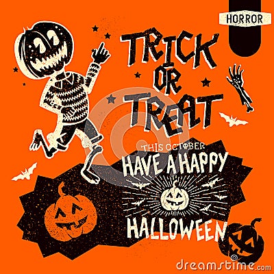 Retro Halloween Elements Vector Illustration