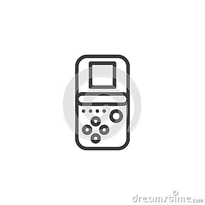 Retro handheld game line icon Vector Illustration