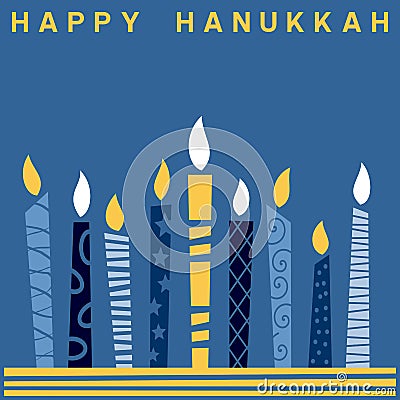 Retro Happy Hanukkah Card [2] Vector Illustration