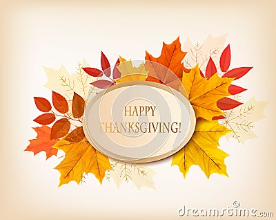 Retro Happy Thanksgiving Background. Vector Illustration