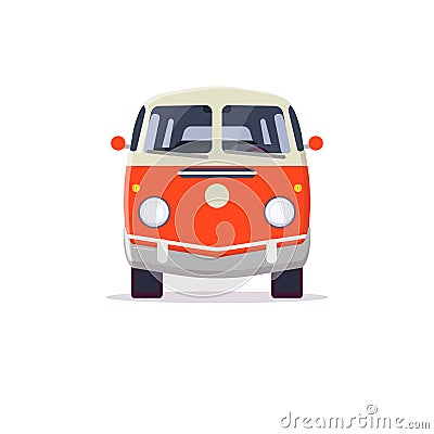 Retro hippie van Cartoon Illustration