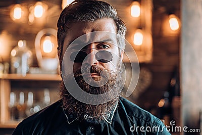 Retro hipster man. Vintage stylish bearded man in retro glasess. Fashion portrait of bearded man. Hipster guy looking Stock Photo