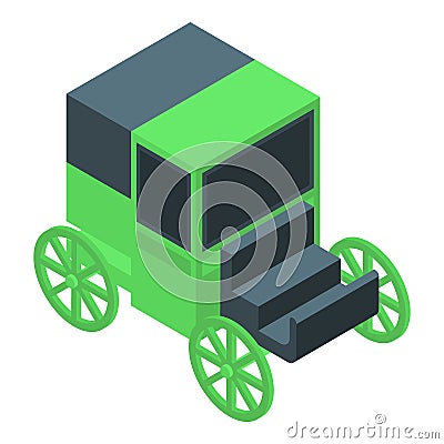 Retro horse carriage icon, isometric style Vector Illustration