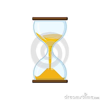 Hourglass with transparent glass Vector Illustration