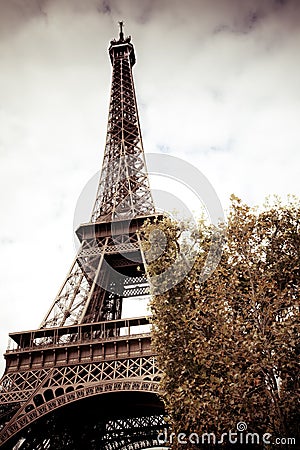 Retro image of Eiffel tower, Paris Stock Photo