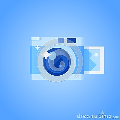 Retro Instant Camera Vector Illustration