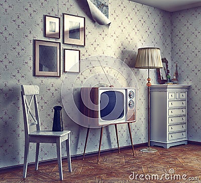 Retro interior Stock Photo