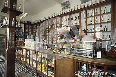 Retro Italian bar in Santa Teresa, state of Espirito Santo, Brazil. Editorial Stock Photo