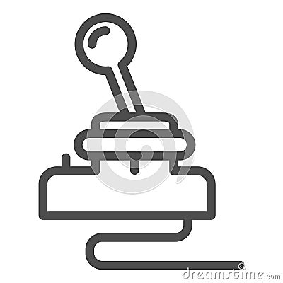 Retro joystick line icon. Game input pad vector illustration isolated on white. Game console outline style design Vector Illustration