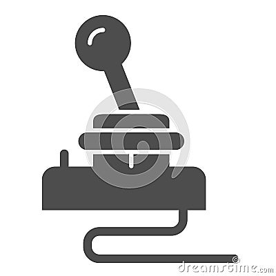 Retro joystick solid icon. Game input pad vector illustration isolated on white. Game console glyph style design Vector Illustration