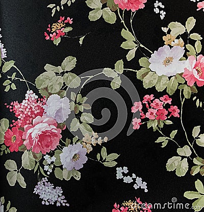 Retro Lace Floral Seamless Pattern Fabric Background Vintage Style Stock Photo