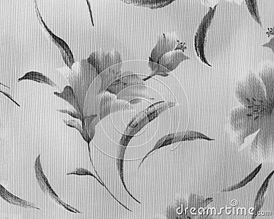 Retro Lace Floral Seamless Pattern Monotone Fabric Background Stock Photo