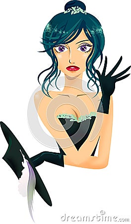 Retro lady Vector Illustration