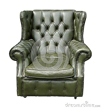 Retro leather armchair Stock Photo