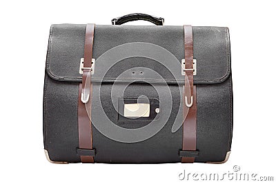 Retro leather satchel bag,isolated Stock Photo