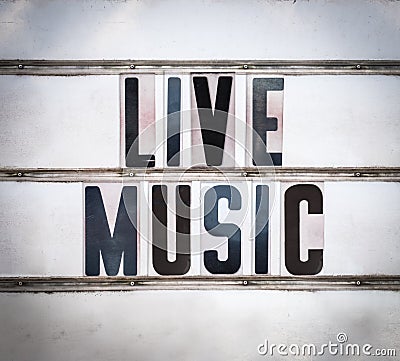 Retro Live Music Sign Stock Photo