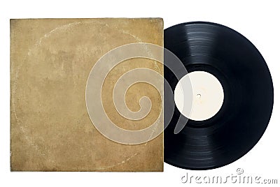 Retro Long Play Vinyl Record with Sleeve. Stock Photo
