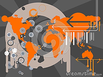 Retro map vector Stock Photo