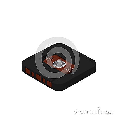 Retro MC - Magnetic Cassette Isolated on White Stock Photo