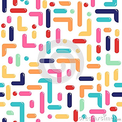 Retro memphis pattern - seamless background. Fashion 80-90s. mosaic texture. Bright pattern memphis style for fabric Vector Illustration