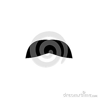 Retro mens fake mustache black icon isolated on white background Vector Illustration