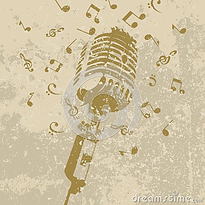 Retro a microphone Vector Illustration